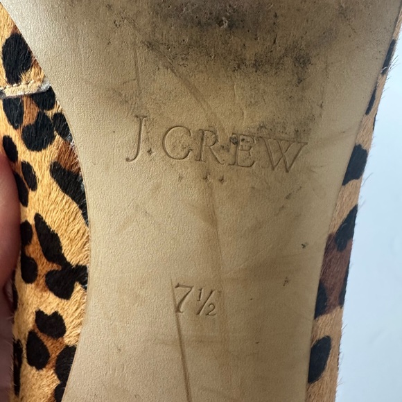 J. Crew Brown and Black Leopard Print Flats calf hair women’s size 7.5 - Picture 6 of 6